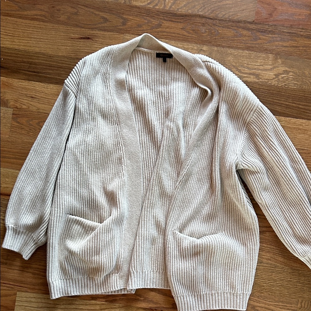 Quince Cream Ribbed Cardigan